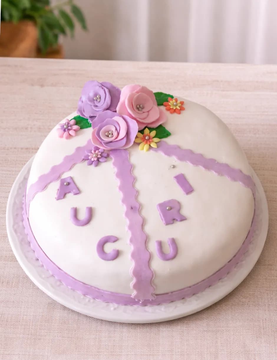 Custom cake with colorful flowers