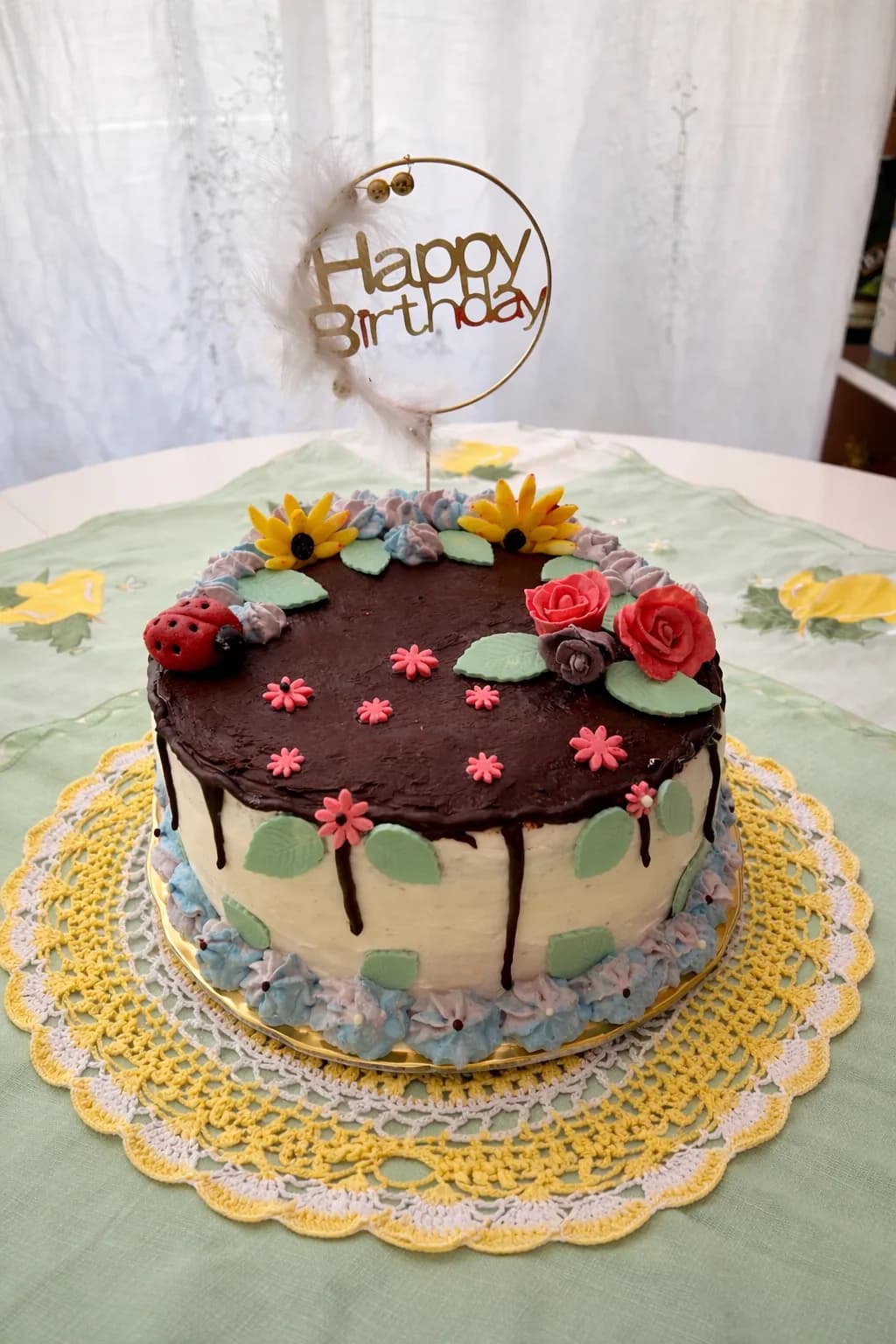 Custom cake with floral decorations