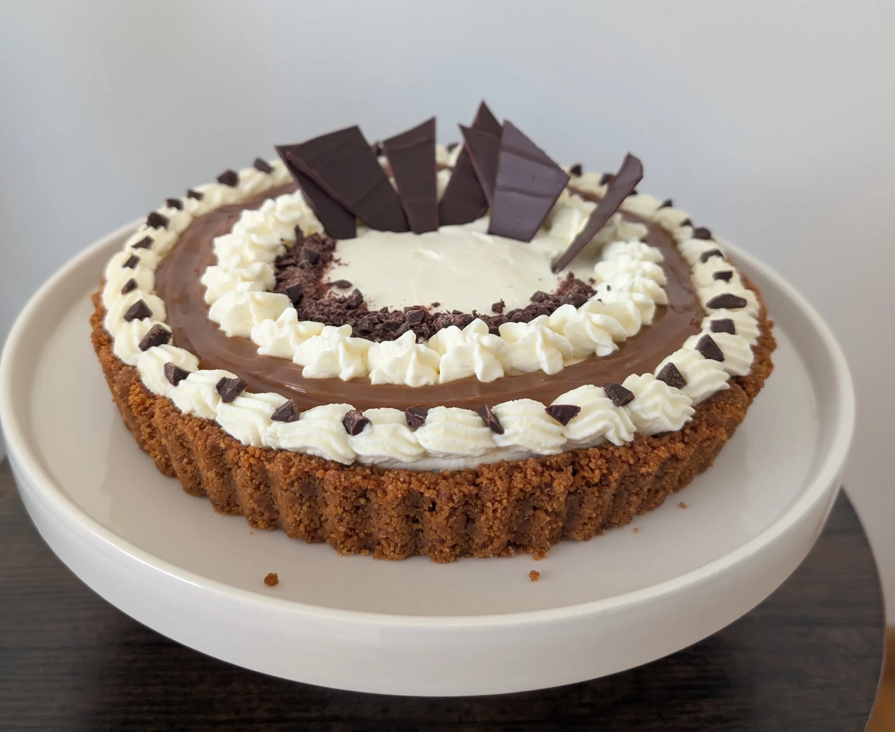 Custom dulce de leche banoffee pie for a birthday