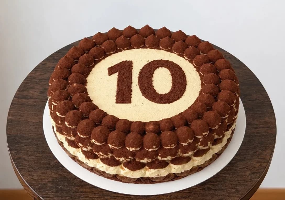 Tiramisu birthday cake